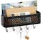 NEX™ Black Wall Mount Mail Sorter & 5 Hook Key Organizer